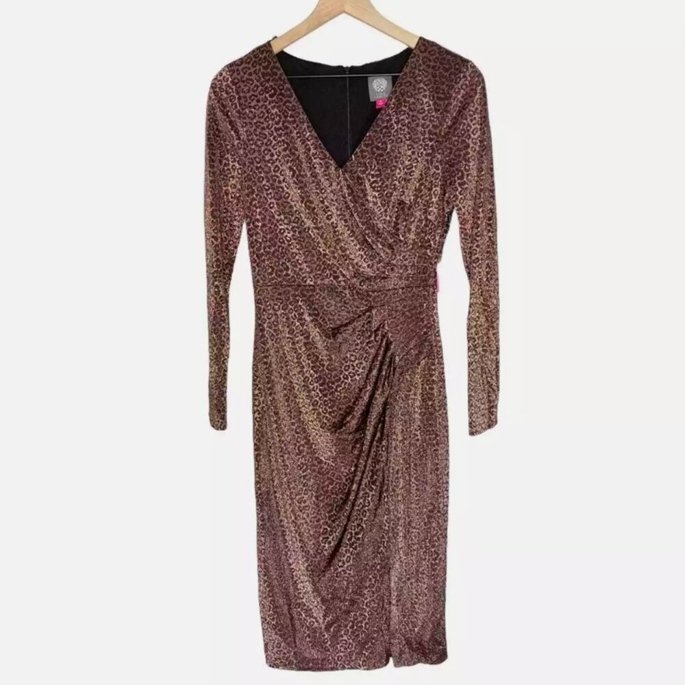 Vince Camuto: Metallic Animal Print Dress - size 8